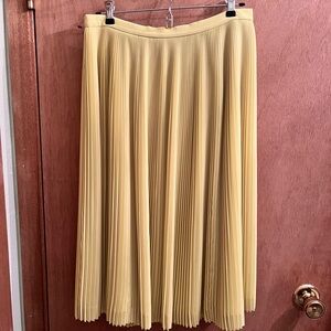 J. Crew Light Yellow A-Line Pleated Skirt